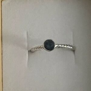 Elegant Silver and Blue Gemstone Ring